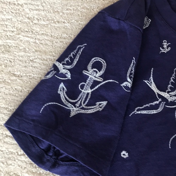 J.Crew Embroidered Nautical Navy Tee - Picture 5 of 7
